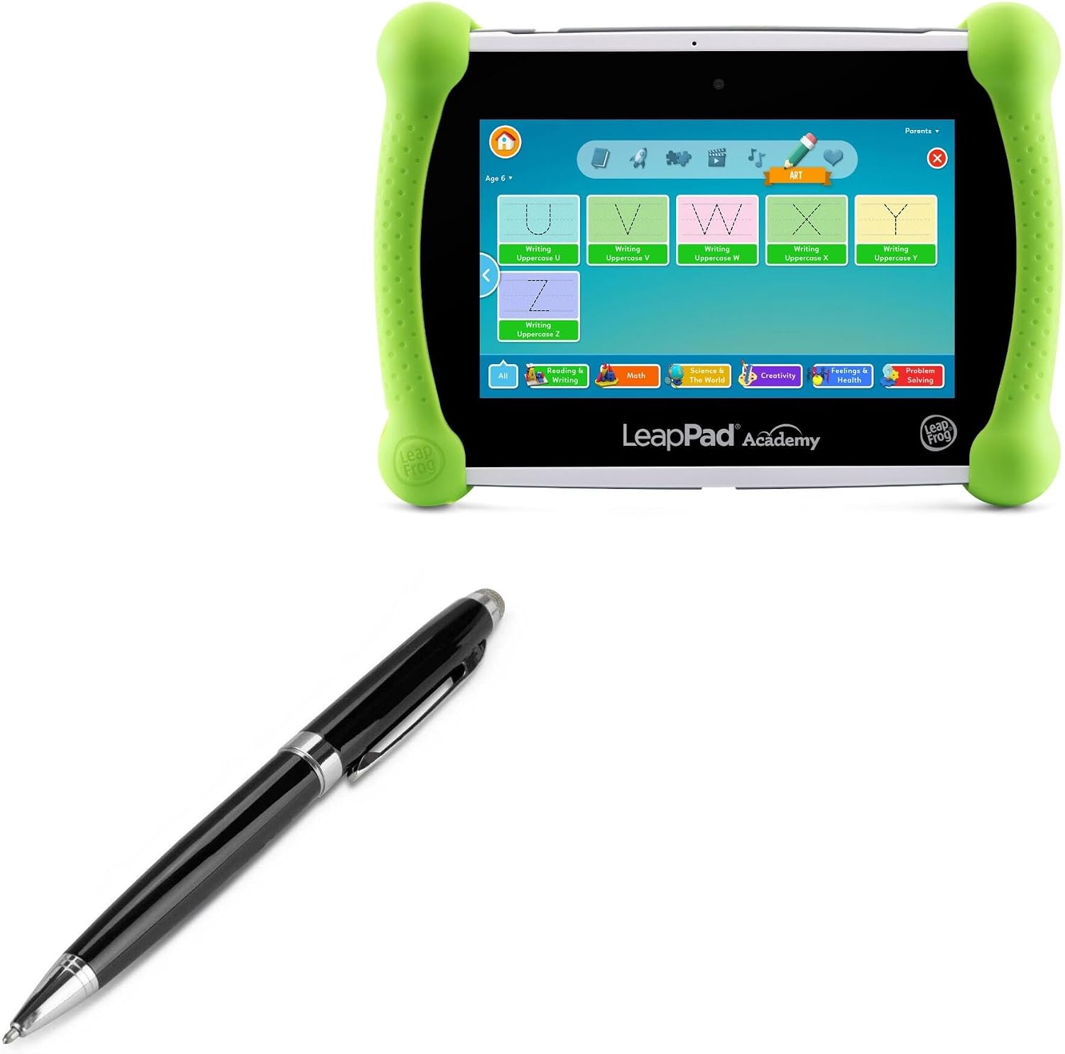 BoxWave Stylus Pen Compatible with Leapfrog LeapPad Academy - EverTouch Meritus Capacitive Styra, Capacitive Stylus with Rollerball Pen - Jet Black