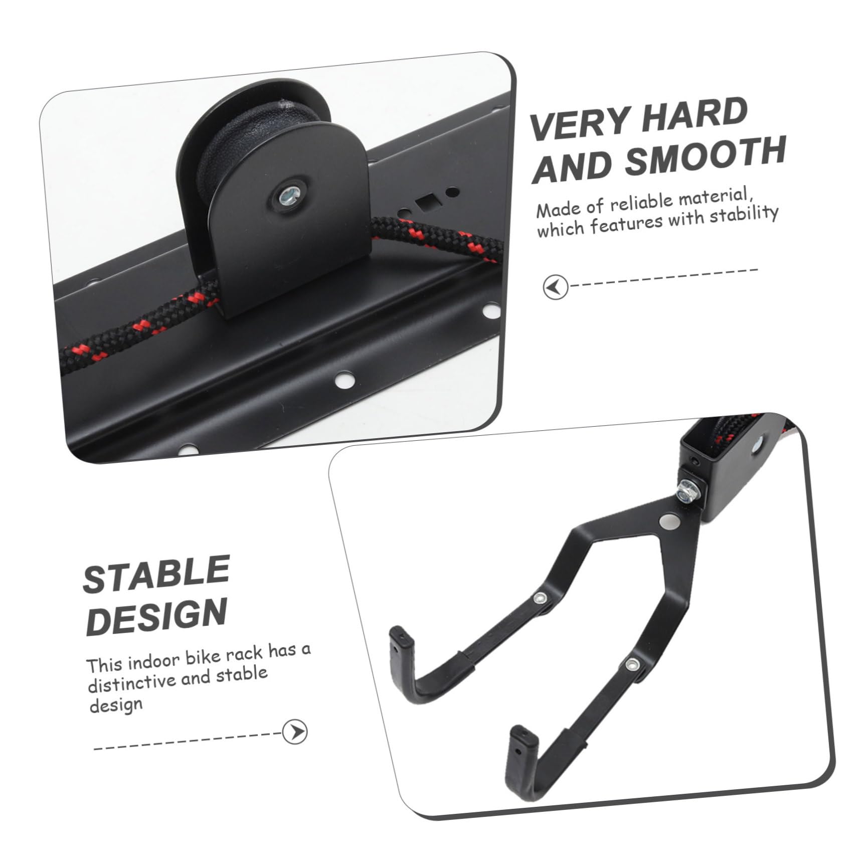 Colgador de Bicicletas para Pared y Techo, Almacenamiento Interior Negro