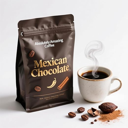 Absolutely Amazing Mexican Chocolate Coffee – Premium Ground Coffee Blend Infused with Rich Cocoa Chocolate and Warm Traditional Mexican Spices for a Smooth, Bold, Aromatic Brew