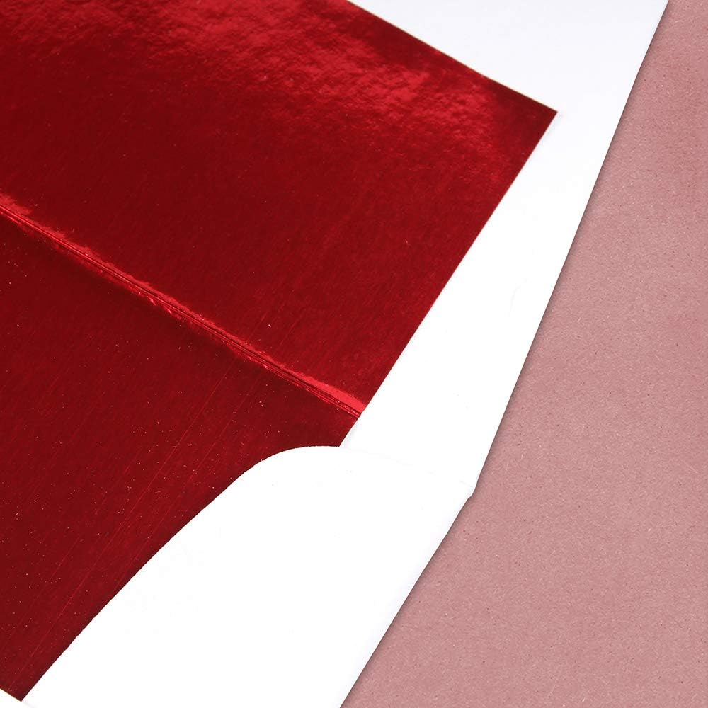 JAM PAPER A9 Foil Lined Invitation Envelopes - 5 3/4 x 8 3/4 - White with Red Foil - 50/Pack