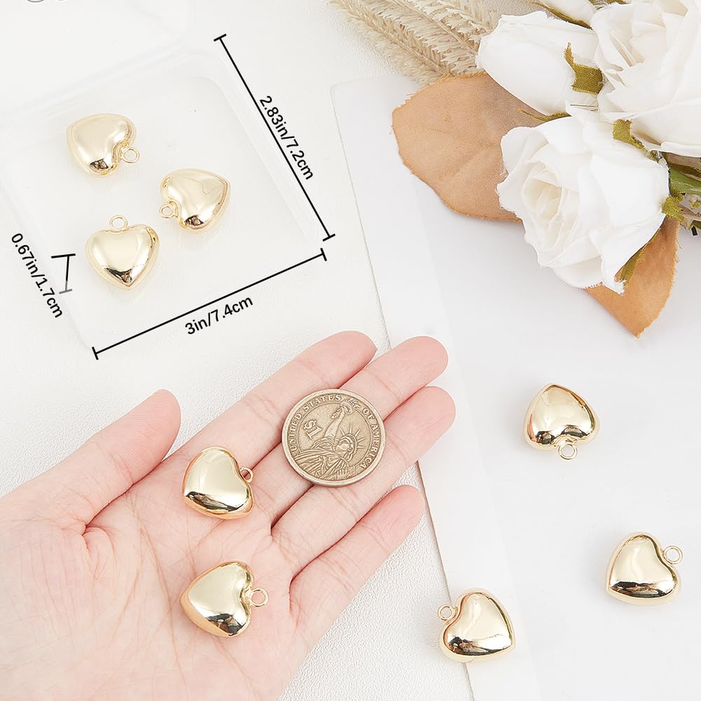 Beebeecraft 1 scatola Da 6 pezzi di Ciondoli A Forma di Cuore Sacro In Vero Ottone Placcato Oro 18K, Ciondoli A Forma di Amore Messicano Gotico per La Creazione di Gioielli Fai