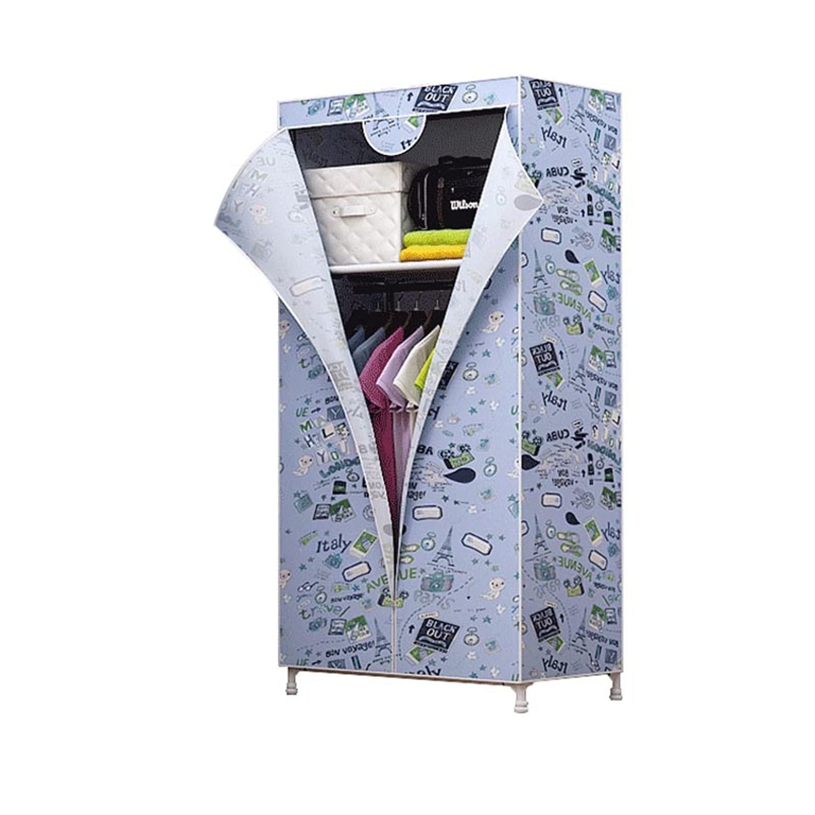 Armario de tela individual portátil de 150x70 cm modelo estable color C para hombres