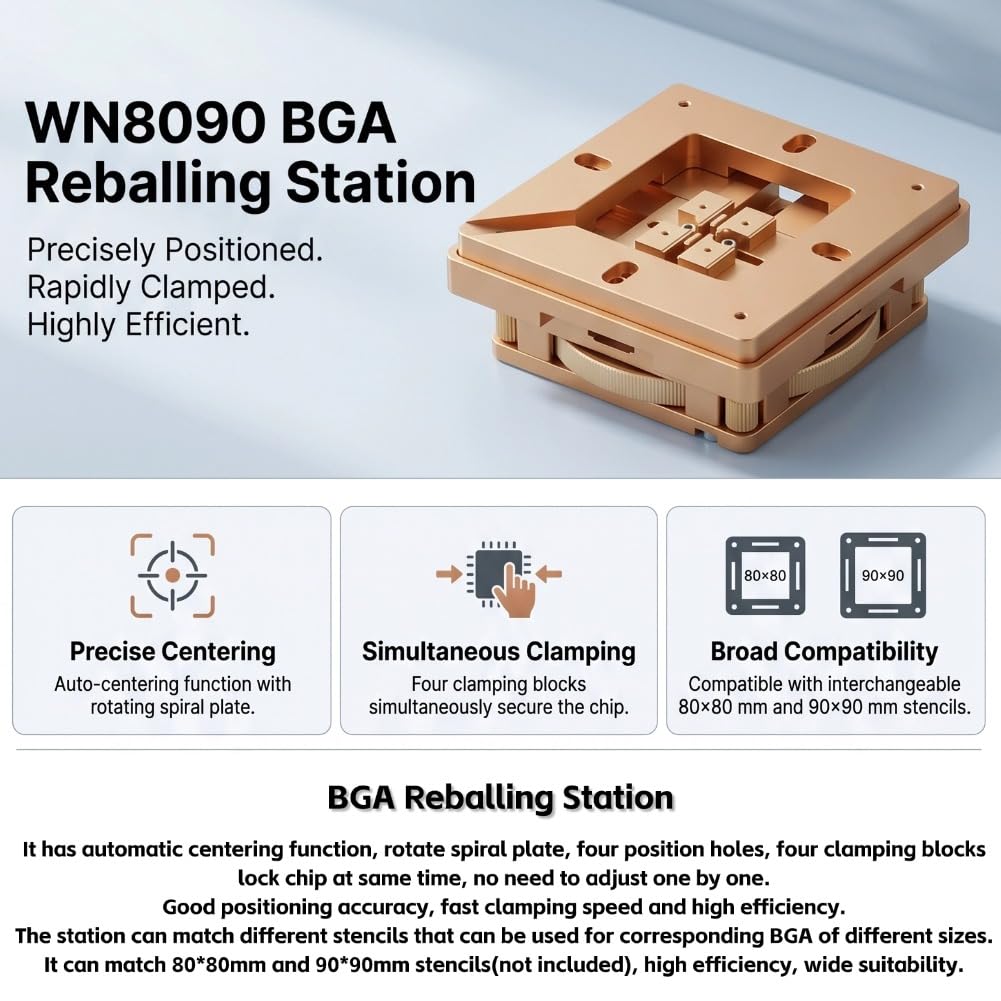 HT-90X BGA Reballing Station Auto Magnet Stencil Soldadura Kit de retrabajo Estación de soldadura Para la fijación automática