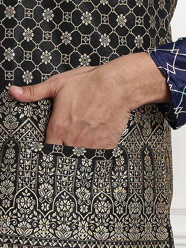 Image of SOJANYA (Since 1958 Men's Silk Blend Kurta and Pyjama with Nehru Jacket