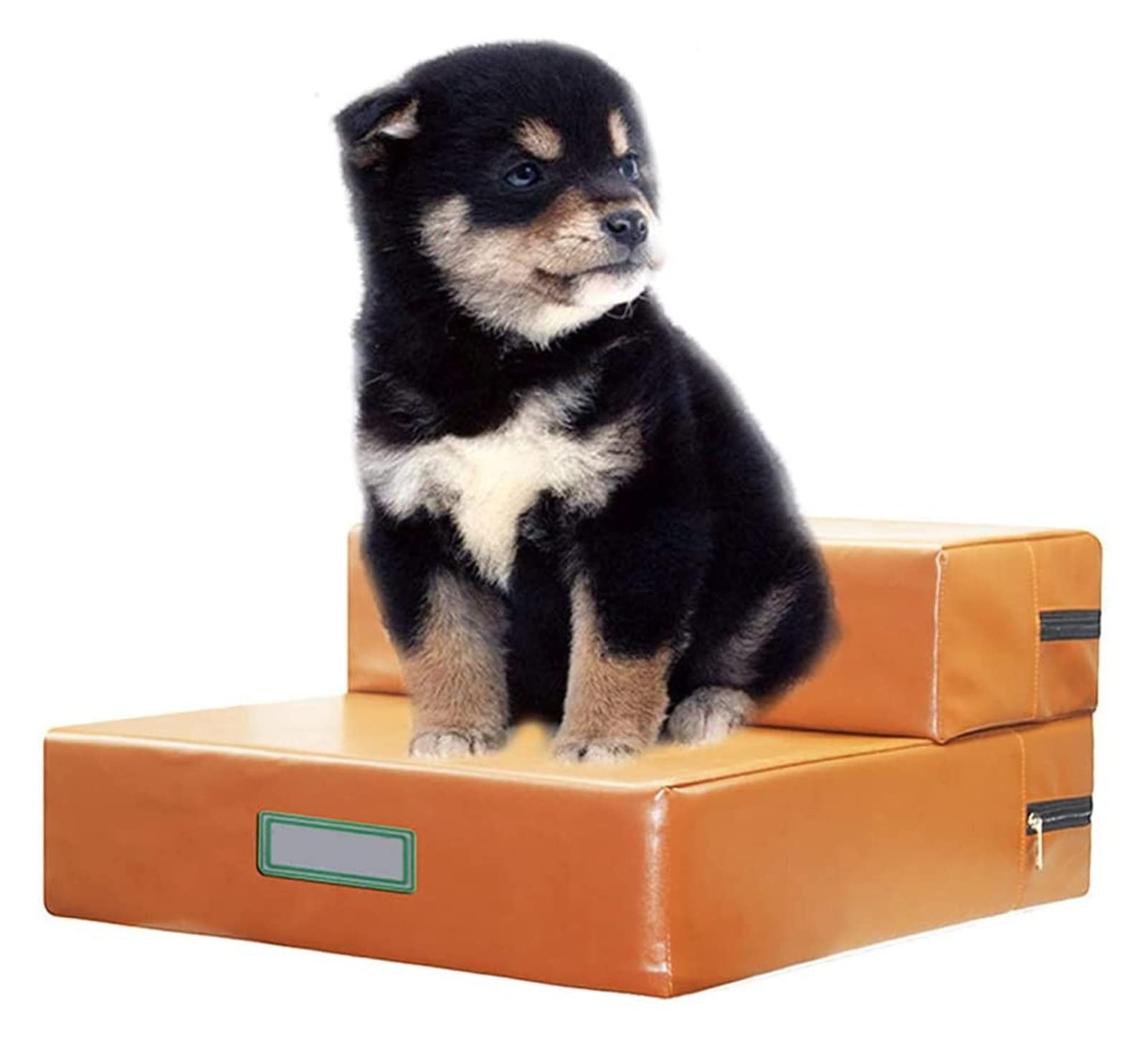 Pet Stairs,Pet Ramps,2 Tiers Pet Stairs for Dogs and Cats,Non-Slip Dog Ramp with Zipper Design,Lightweight Climbing Ladder,Best for Older Dogs,Cats,Small Pets ( Color : Small-PU Leather-Brown )