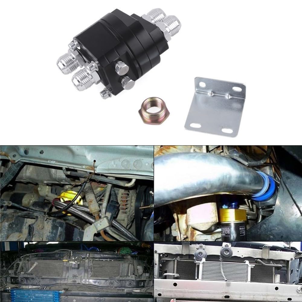 Adaptador de filtro de aceite para sándwich, cambio de 3/4 x 16, 20 x 1,5 cm, adaptador de rosca de aluminio para enfriador de aceite, montaje para coches, camiones (negro)