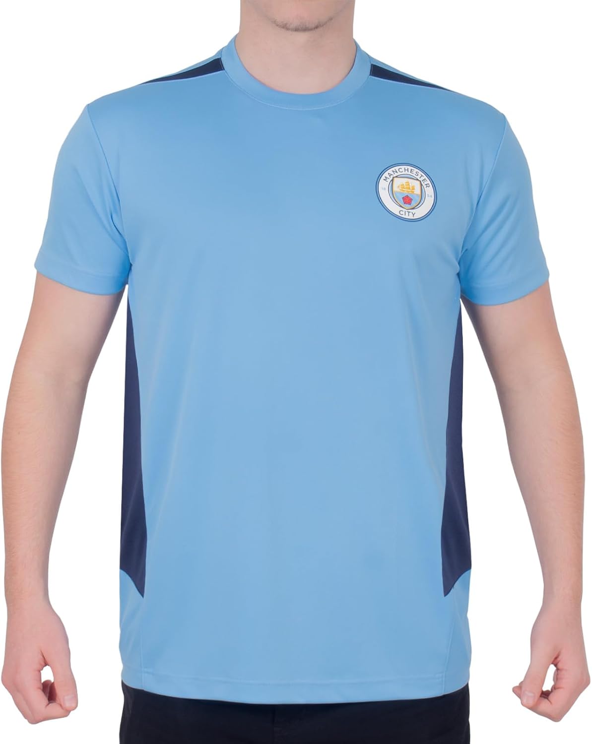Manchester City Football Club Official Gift Mens Poly Training Kit T-Shirt