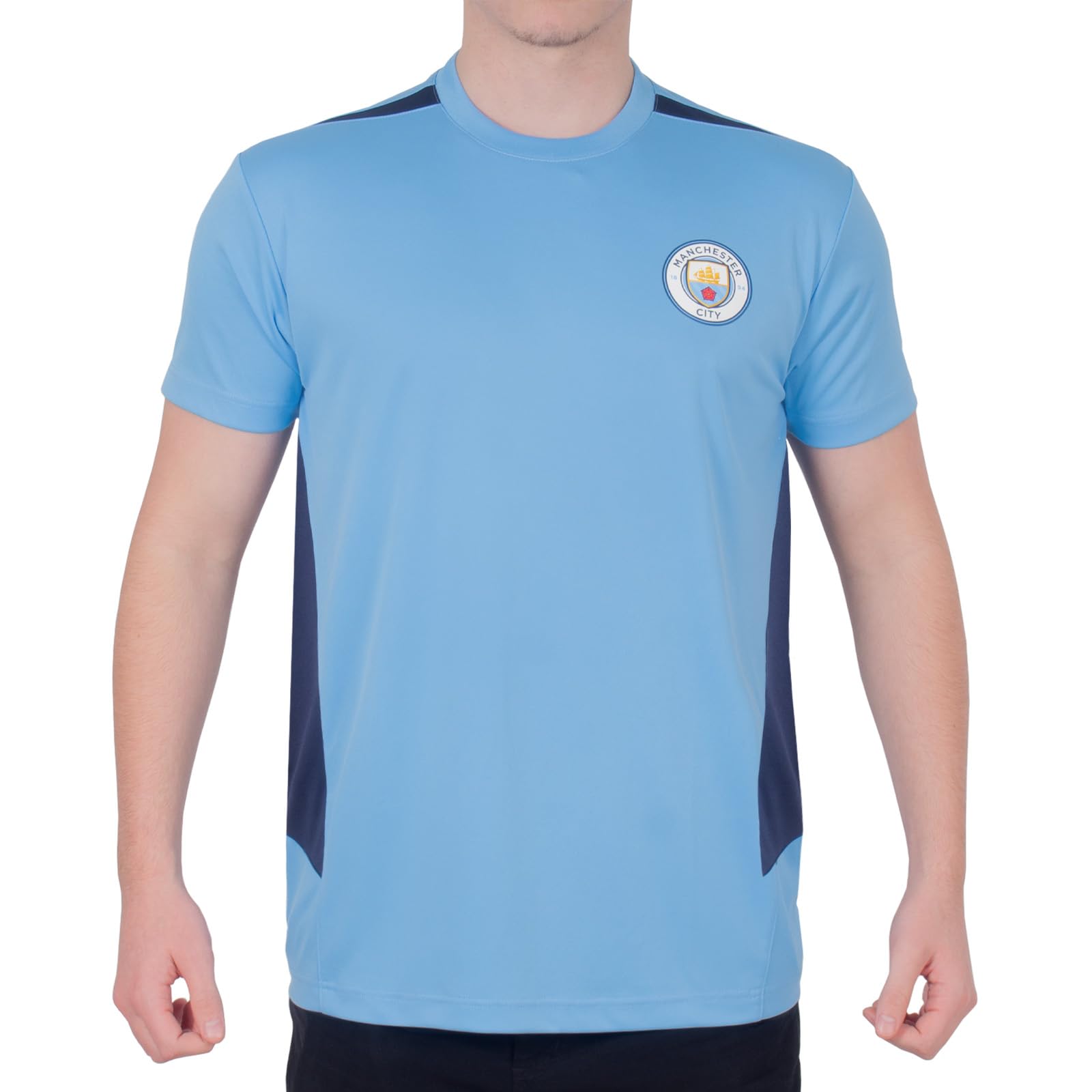 Manchester City Men's Sky Official Football Gift Poly T-Shirt Blue 3XL