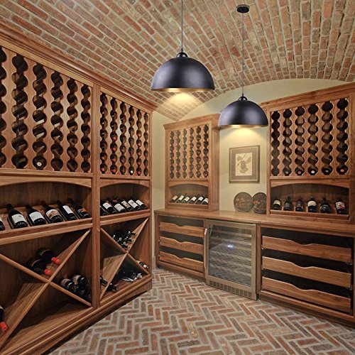 Yikege Licht 2X Modern Industrial Metal Ceiling Pendant Light - Minimalist Ecopower Hanging Lighting 11.81In Wide Fixture Edison Light For Kitchen Dining Room Barn Loft - Black #TOP5