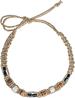 Hemp Anklet with Coconut Shell Beads