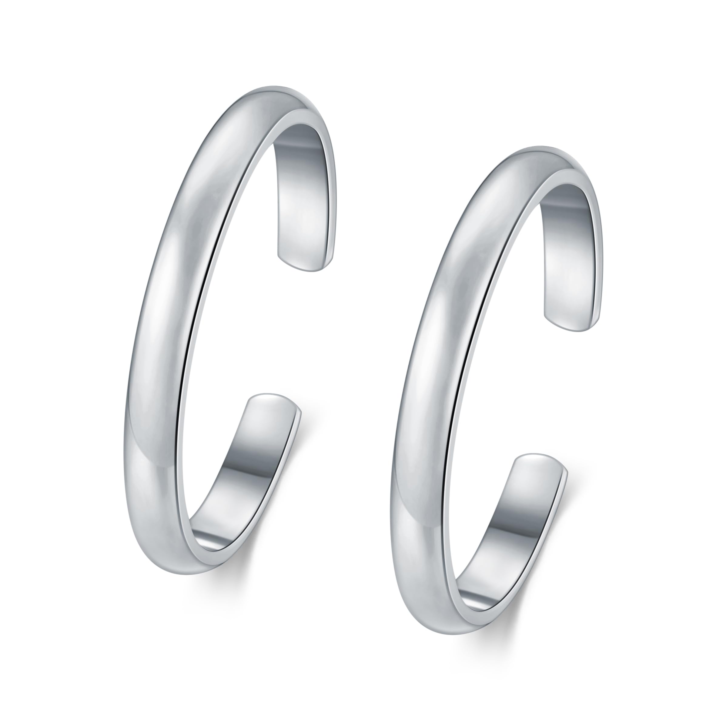 BORUO Toe Rings, 925 Sterling Silver or Waterproof Gold Plated, 2-4mm