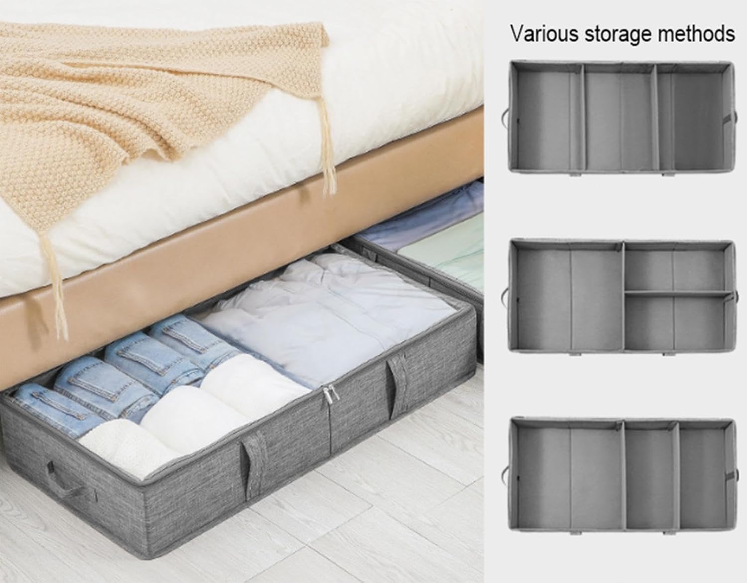 Under Bed Storage Containers with Clear Lid,Under The Bed Shoe Storage Organizer Drawer with Handles Perfect for Under Bed Shoe Storage, Clothes