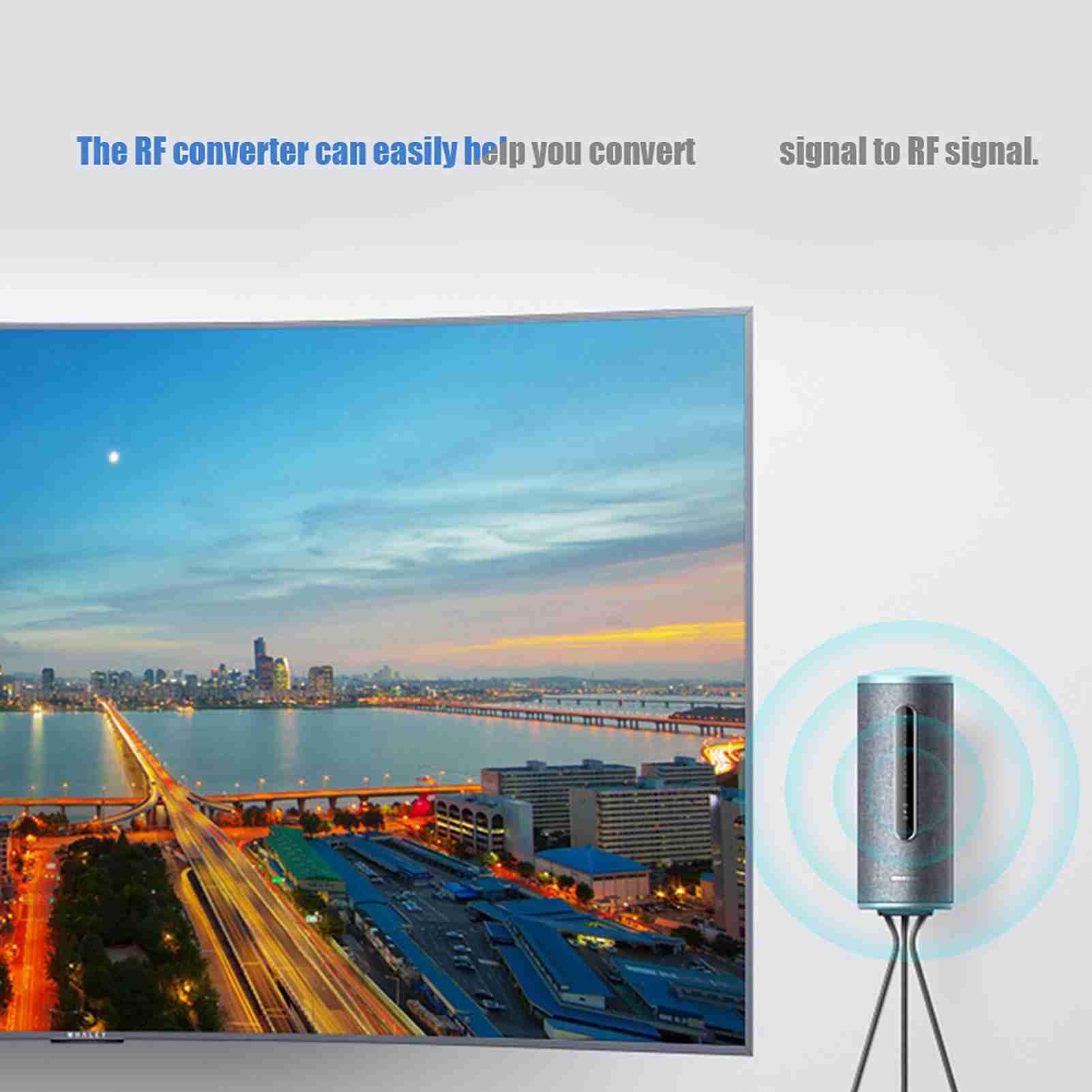 ASHATA Convertitore da HDMI a RF Coassiale per TV, Adattatore con Telecomando, Supporto 480I-1080P