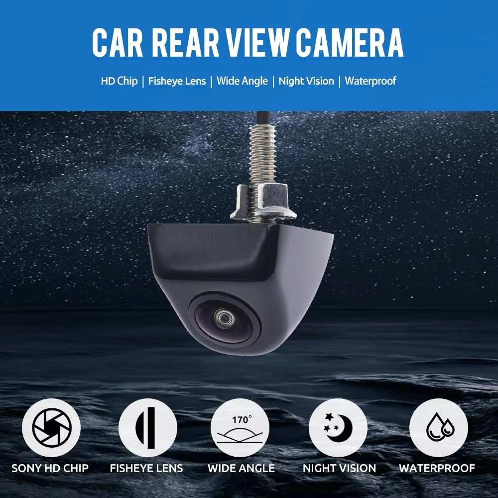 Cámara Trasera Camara Cámara Visión Trasera para Coche con Asistencia Estacionamiento 12 V Marcha Atrás Ojo Visión Nocturna CCD HD Ángulo 170 Grados Automática