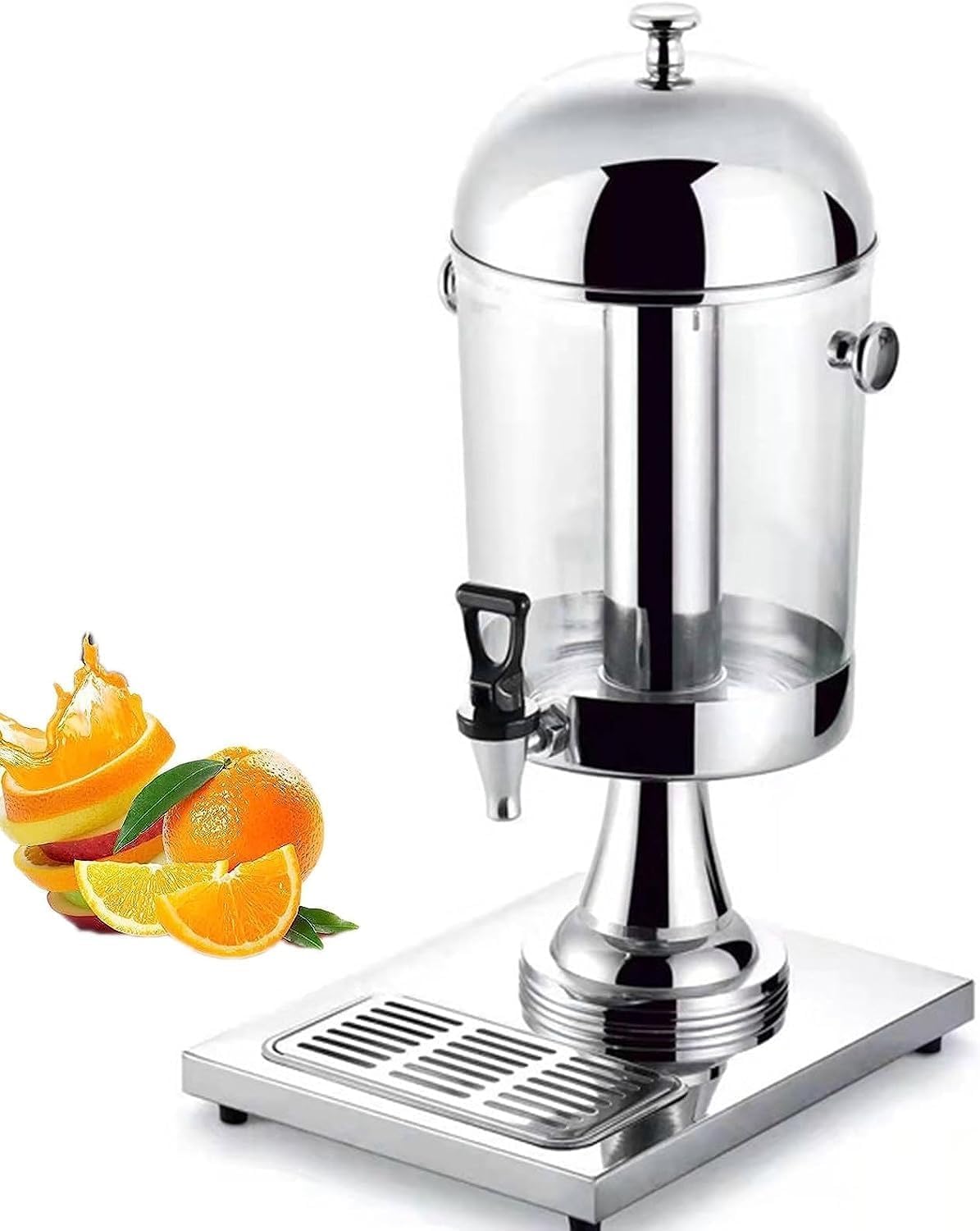 JYBNBBE Drink Dispenser with tap, 8/16/24L Tanks Juice Dispenser, Juice Machine, Stainless Steel Beverage Dispensers, for Restaurant Hotel (Silver 8L)