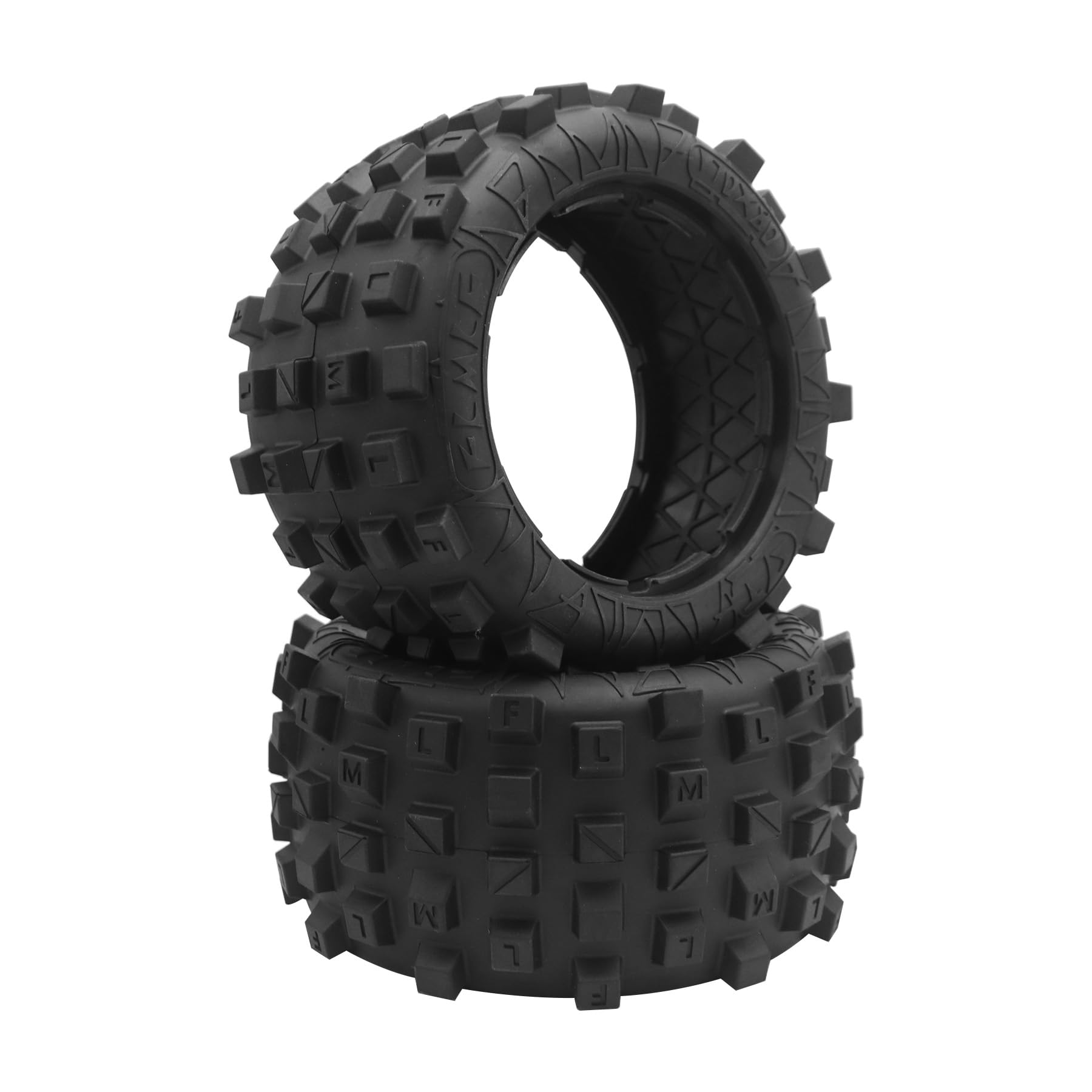 smTSRC Rubber Knobby Tire Off Road for 1/5 HPI RV KM Baja 5B RC Car Parts (2 Rear Tyres)