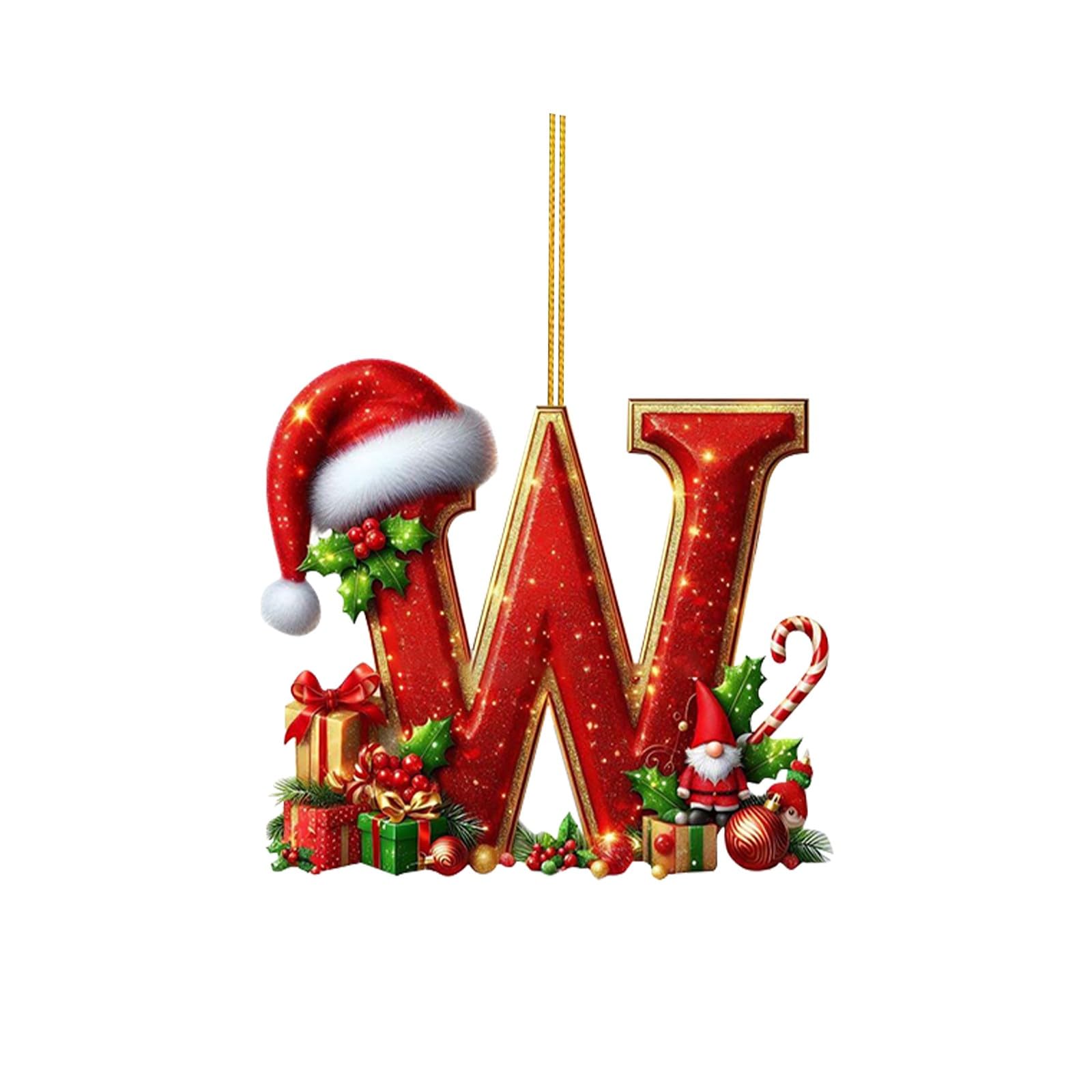 26 Letter Christmas Tree Pendant, Hanging Letter Ornaments for Christmas Tree Decorations