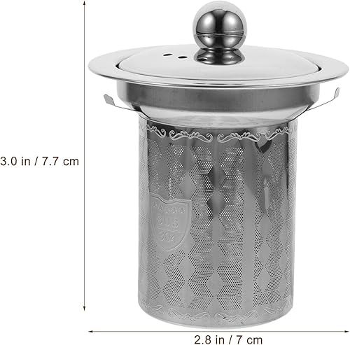 Miniatura 5 de HEMOTON Colador de té con tapas, filtro de té de acero inoxidable, filtros de té, tetera de metal, accesorios para tetera, accesorios para cafetera,