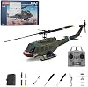 RC ERA C032 UH-1 Huey RC Helicopter, 148 Scale 2.4G 6CH 3D Stunt Remote Control Helicopter Model with Smart Positioning & Altitude Hold, RC Airplane for Adults Beginners