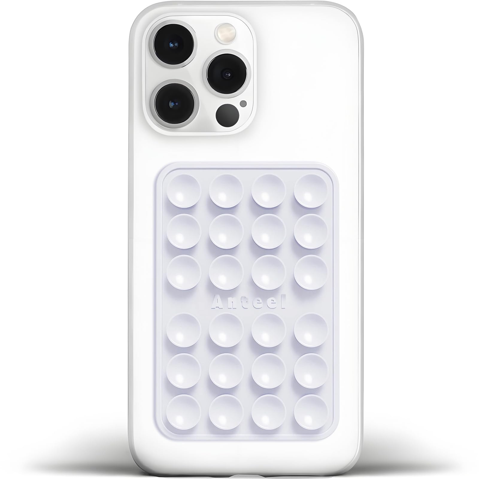 Anteel - Funda de silicona con ventosa de tamaño mediano, soporte adhesivo, potencia de succión mejorada y agarre adhesivo grueso mejorado, duradero, soporte adhesivo manos libres, 2.3 x 3.45 pulgadas