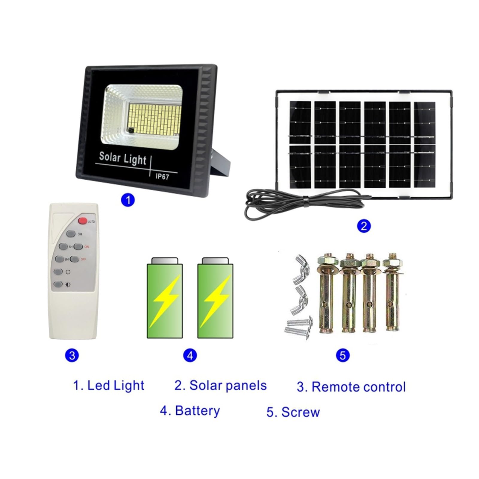 Odbłyśnik Słoneczny 100W 200W 300W Reflektory Słoneczne 3 Tryby Czujnik Ruchu PIR Ogrodowa Wodoodporna Lampa Halogenowa Słoneczna Efektywna OszczęDność Energii(COB-6-50W-PIR)