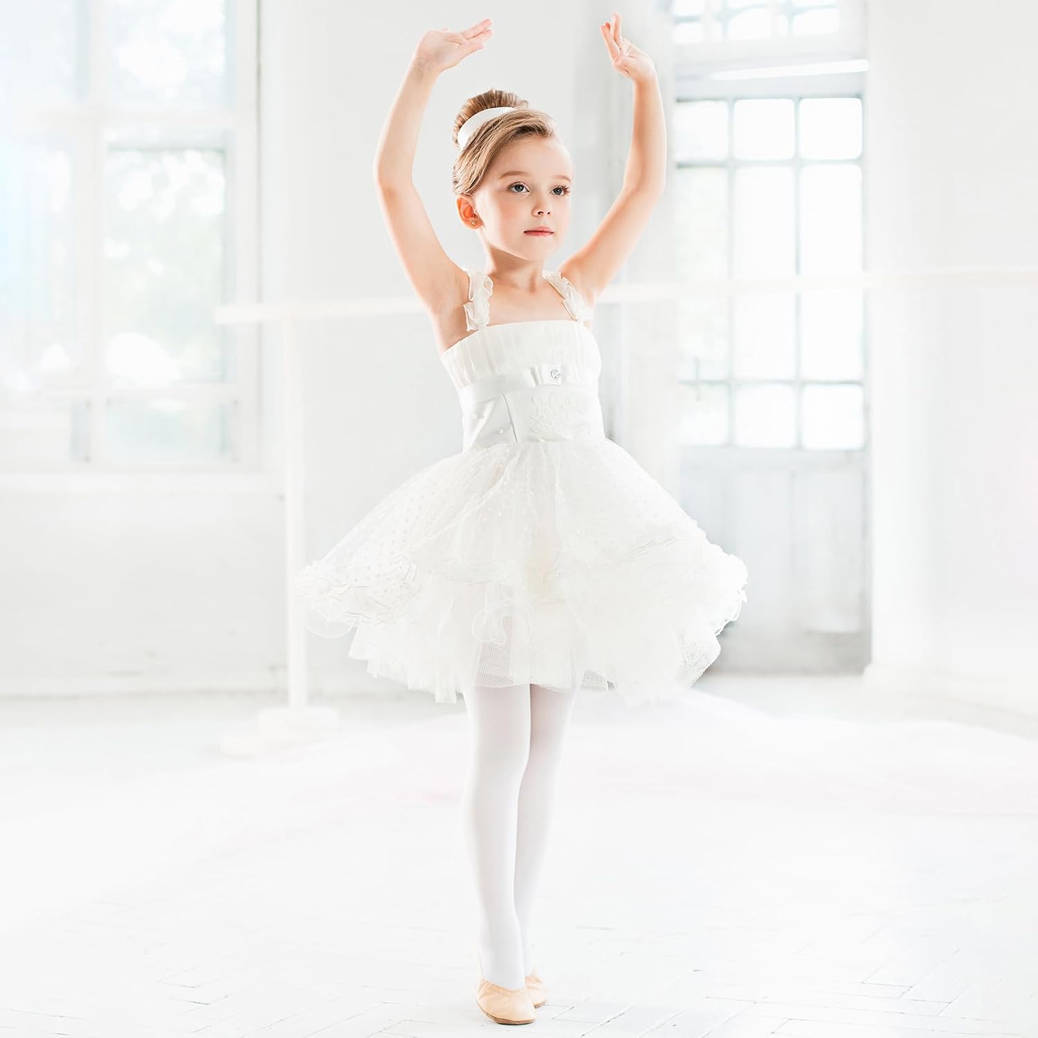 4 Pairs Girls Ballet Tights Kids Dance Footed Leggings Girls School Tights Toddlers Dress Semi Opaque Stockings