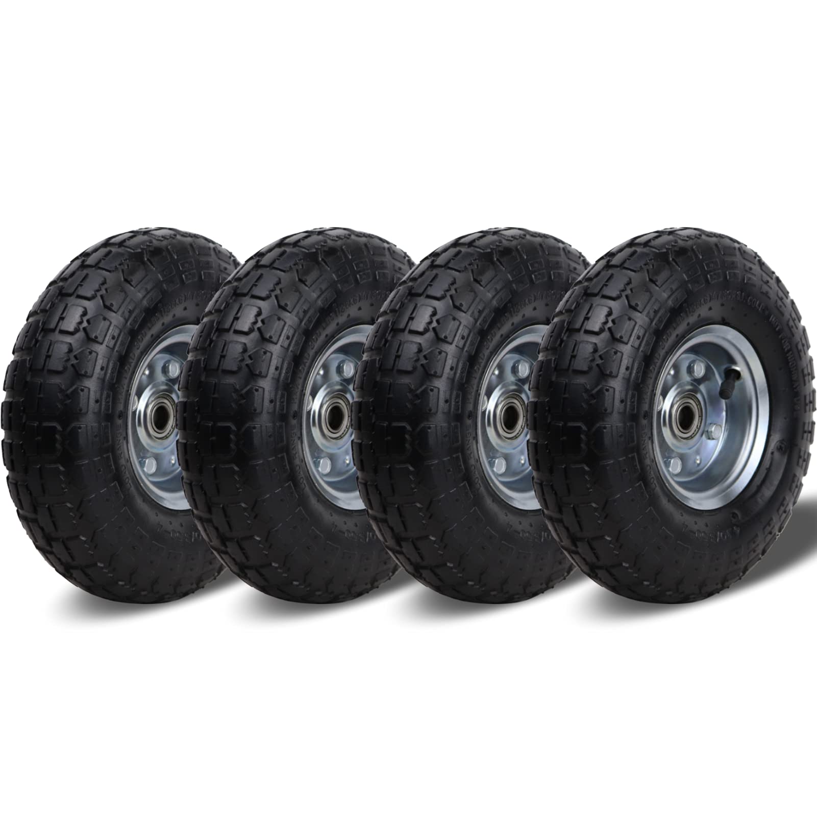 4 Pack 4.10/3.504" Pneumatic Air Filled HeavyDuty Wheels/Tires,10