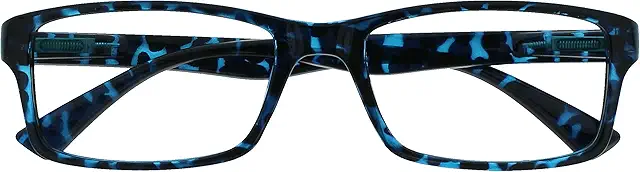 OPULIZE PEP Lesebrille für Damen & Herren - Rechteckig, Blau Schildpatt +1.00