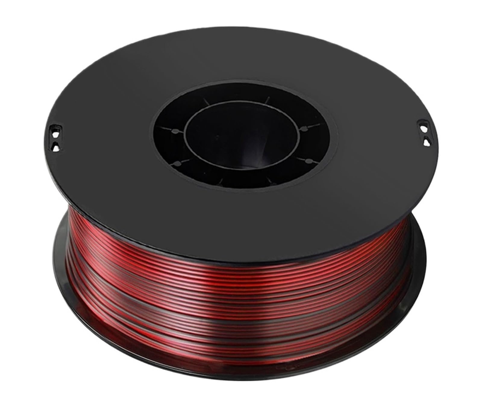 Filament 3D PLA soie noir rouge 1.75mm bobine 1kg