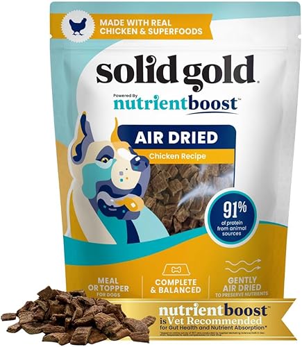 Solid Gold Alimentos para perros secos al aire para los comedores quisquillosos, golosinas saludables para perros hechas con pollo real para servir