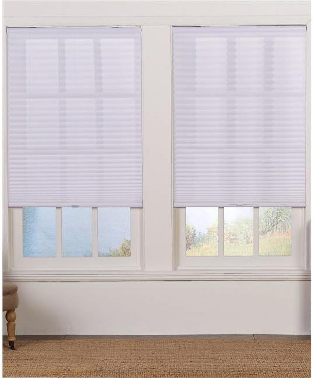 Cordless Light Filtering Pleated Shade, White - 28.5 x 48 in.