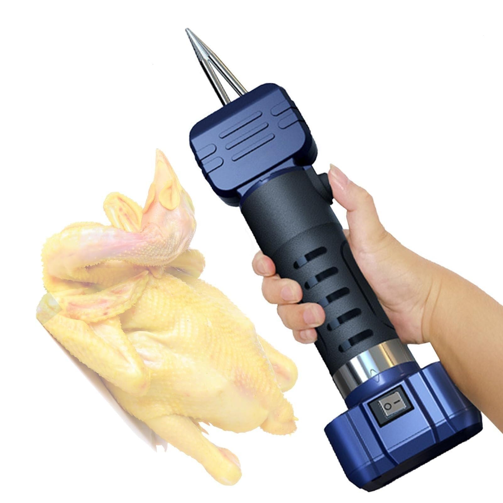 MRKU Electric Handheld Chicken Plucker Machine,Rechargeable Poultry Feather Plucking Machine with Adjustable Cone Head