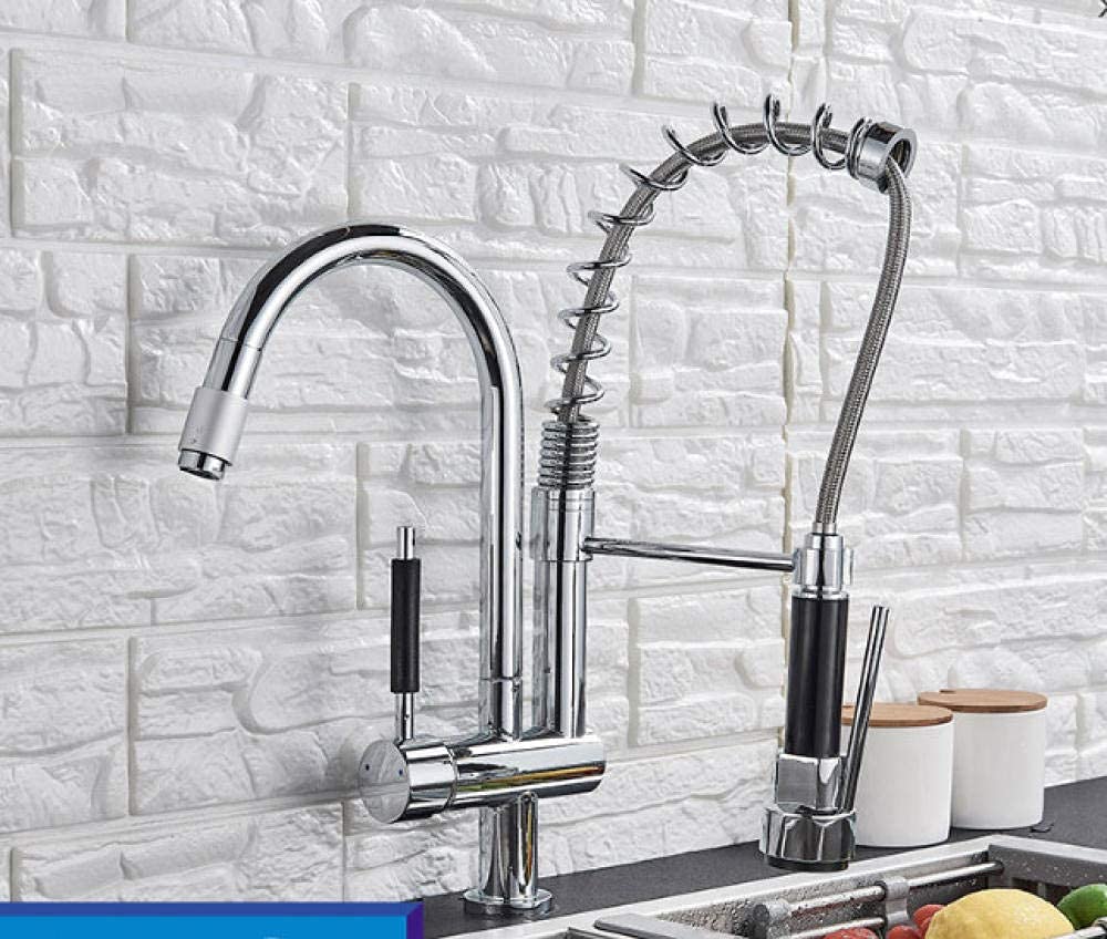Robinet de cuisine chromé à cartouche céramique anti-fuite durable