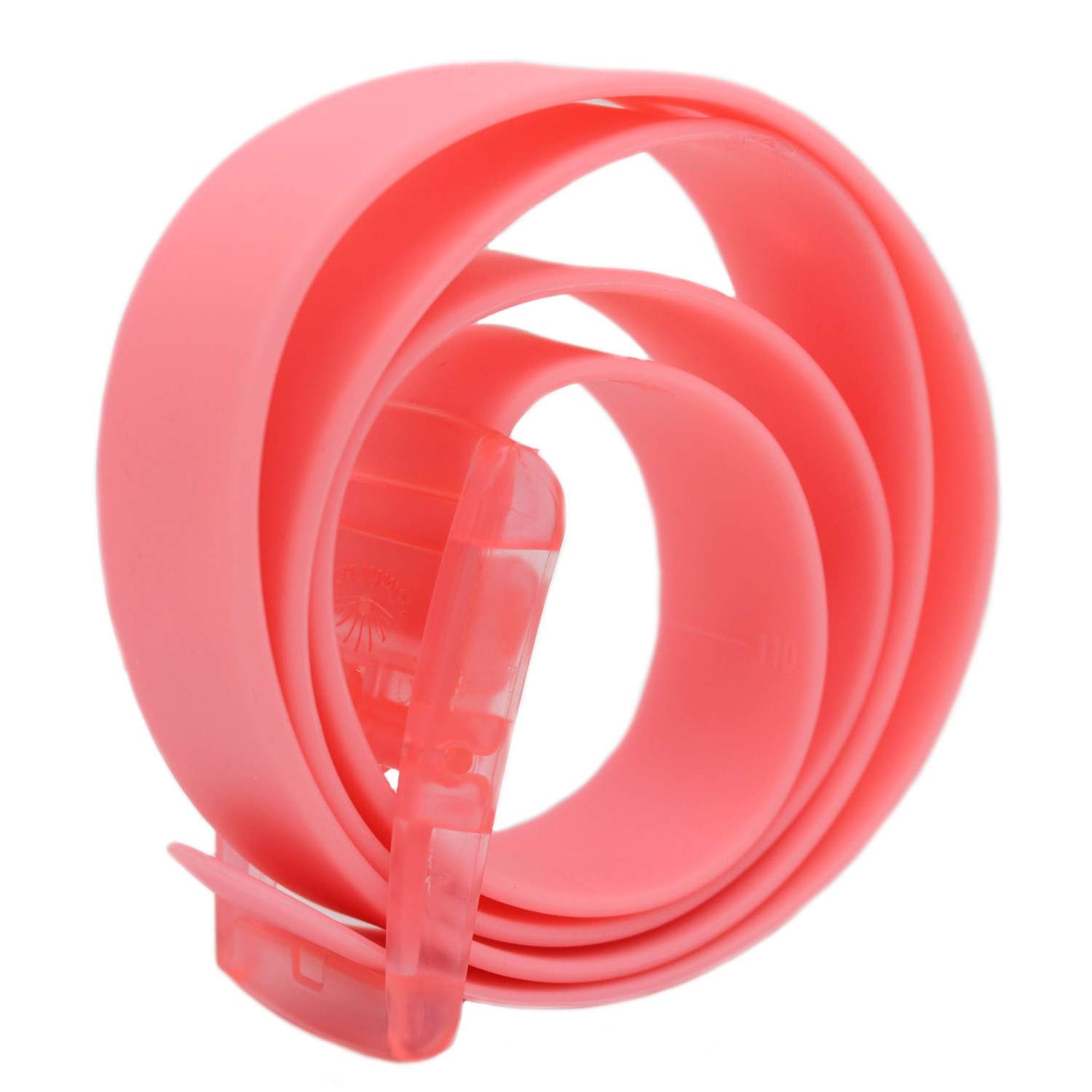 MESHIKAIER Candy Color Unisex Adjustable Rubber Silicone Belt with Plastic Buckle (Pink)