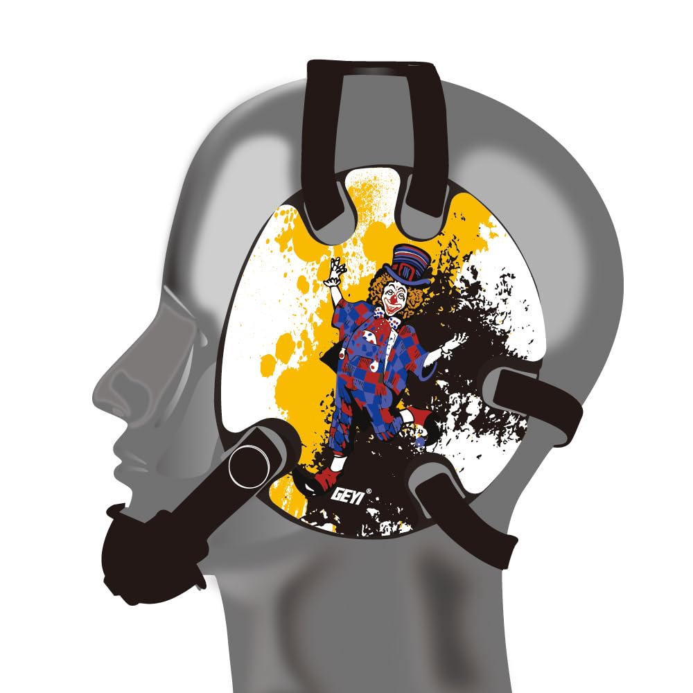 Wrestling Headgear with The Joker Decals (Black, Adult)