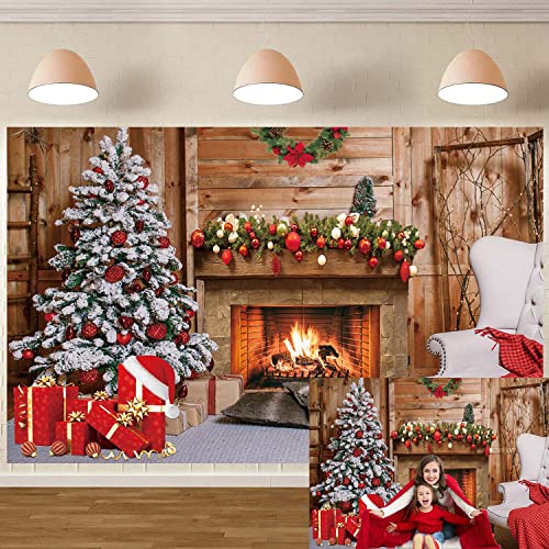 Toile De Fond Photo 3x2m - Thème "Pays Des Merveilles Hivernal" Avec Sapin, Père Noël, Ours & Cadeaux - Décoration Fête, Photoshoot Famille, Noël, Nouvel An