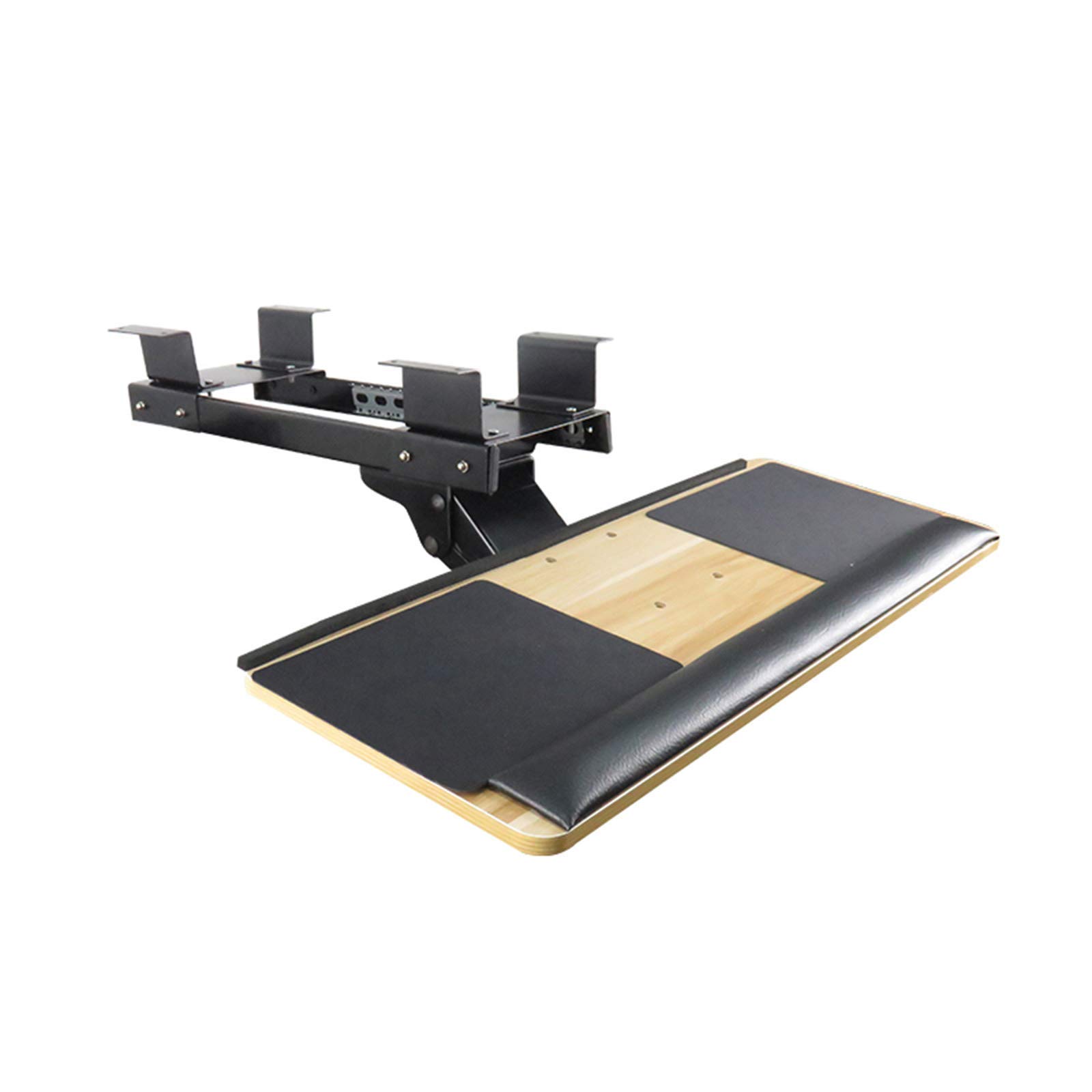 YIHANWUU Elbow Rest for Desk Ergonomics Under-Desk Keyboard Tray, Height Adjustable Sliding Under-Hanging Keyboard Extender with Wrist Rest, 360 Degree Rotation and Tilt Adjustment/B/Light Walnut
