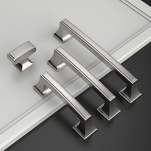 Miniatura 4 de Asidrama Paquete de 10 manijas de gabinete de cocina de latón cepillado de 5 pulgadas (5.039 in), tiradores dorados para gabinetes de cocina,