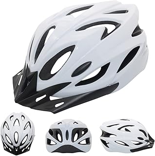 All-Purpose Bike Helmets Bicycle Helmet Cycling Helmet Lightweight Riding Bicycle Ultra-Portable Road Mountain Bike One-Piece 18 Ventilation Holes Male & Female Hat Adjustable Size (White)