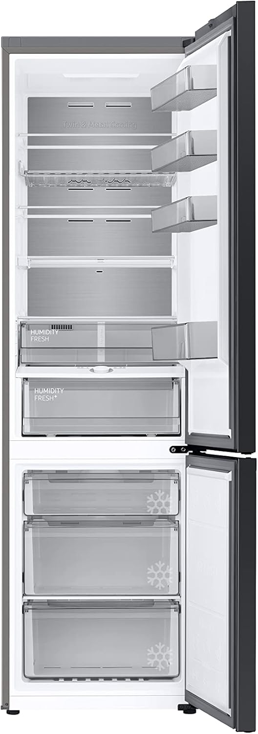 SAMSUNG RB38A7CGTS9/EF Frigorifero BESPOKE Combi 2M Inox da 387 L, Massima efficienza energetica con 10% extra, Tecnologia SpaceMax, Twin Cooling Plus™, Optimal Fresh [Classe di efficienza energetica A]