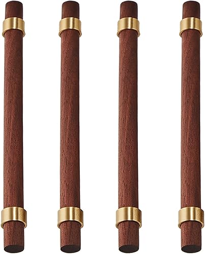 APPO Tiradores de cajones de madera maciza antigua, agujero único y doble agujero, base de cobre puro extraíble, para armarios de cocina y cajones