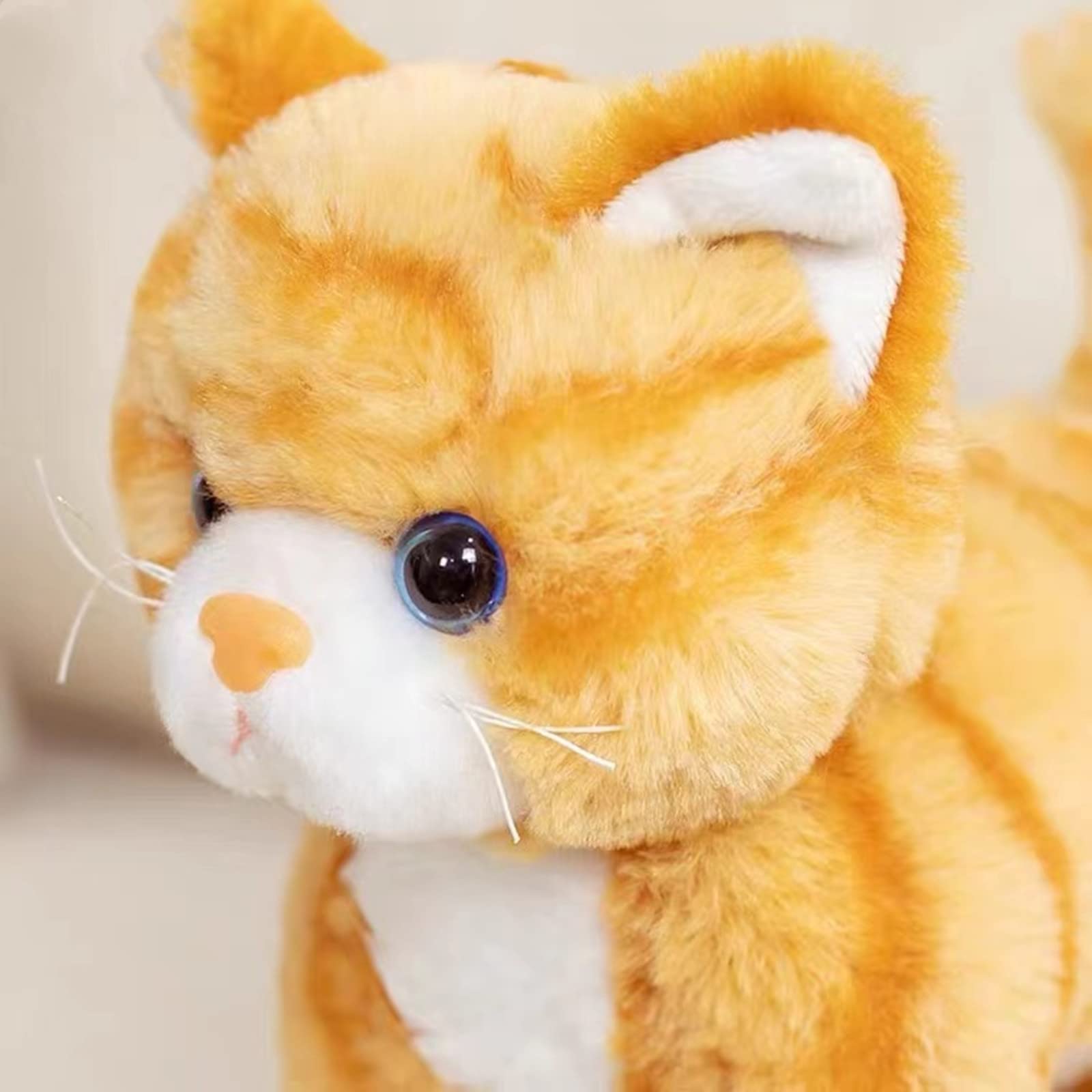 Simulation de chat orange en peluche, super doux et mignon, jouet en peluche réaliste pour enfants, filles, anniversaire, décoration de la maison Simulation de chat orange en peluche, super doux et mignon, jouet en peluche réaliste pour enfants, filles, anniversaire, décoration de la maison