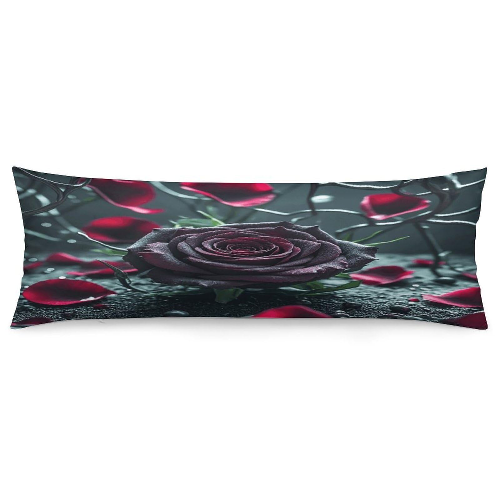 Rose Throw Pillow Cover Soft Pillow Case Decorative Lumbar Pillow Cover Cozy Throw Pillowcase Polyester Rectangular Cushion Case Decor for Couch Sofa Bed