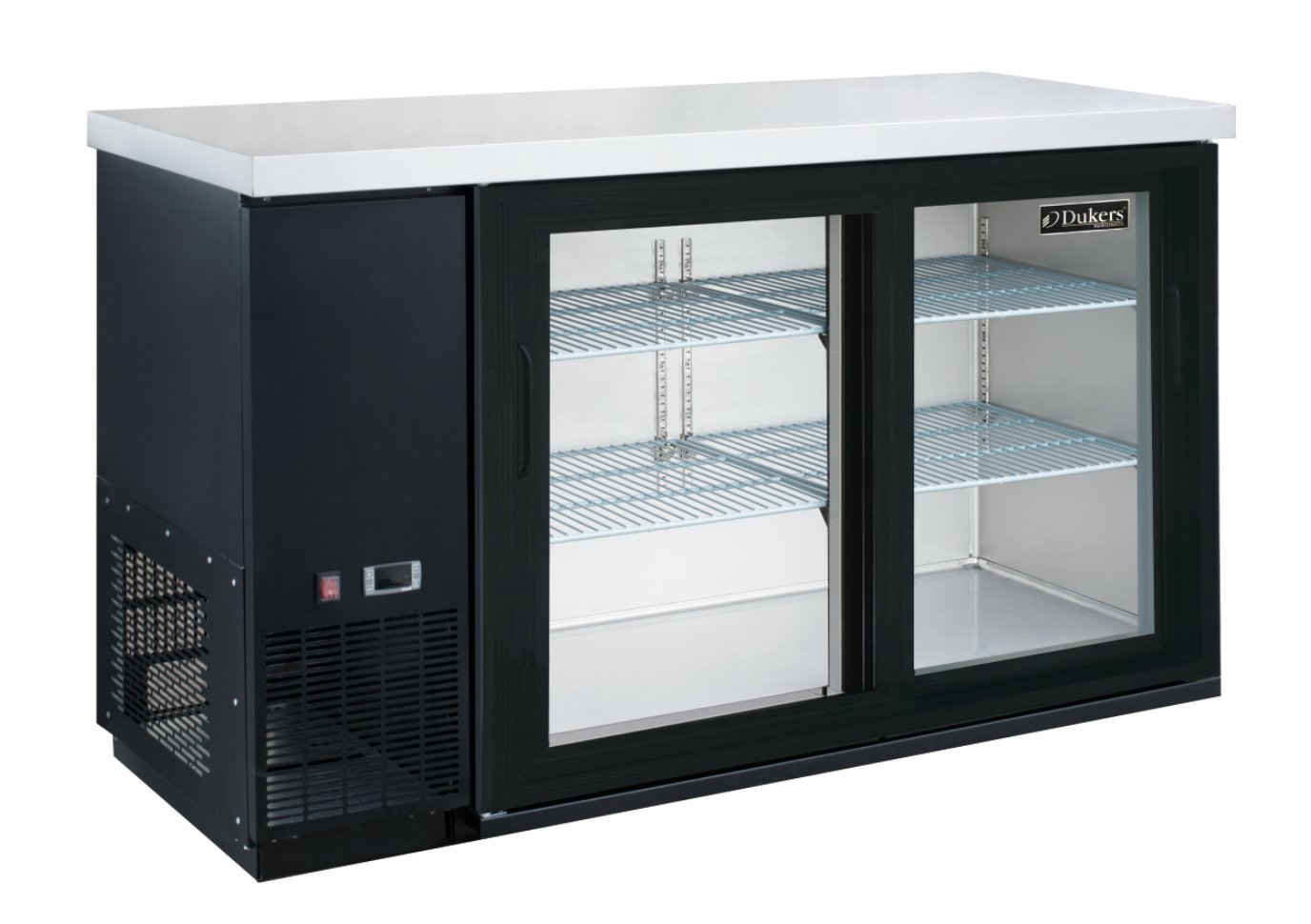 Dukers DBB48-S2 Sliding 2 Door Bar and Beverage Cooler, 11.2 cu. ft., Black