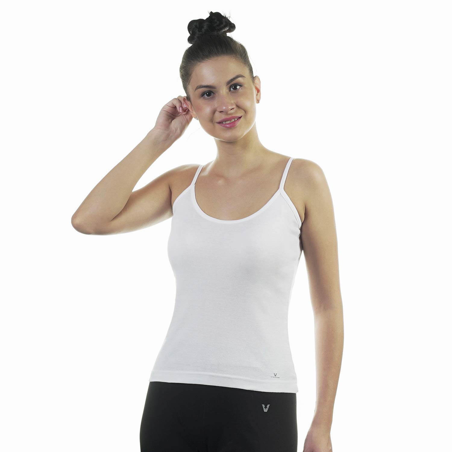 vstar Women's Cotton Knitted Spandex Thin Shoulder Spaghetti Strap Camisole_Deliz-picture-13