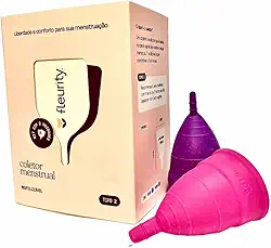 Kit Coletor Menstrual Tipo 2, Fleurity, Roxo/Rosa