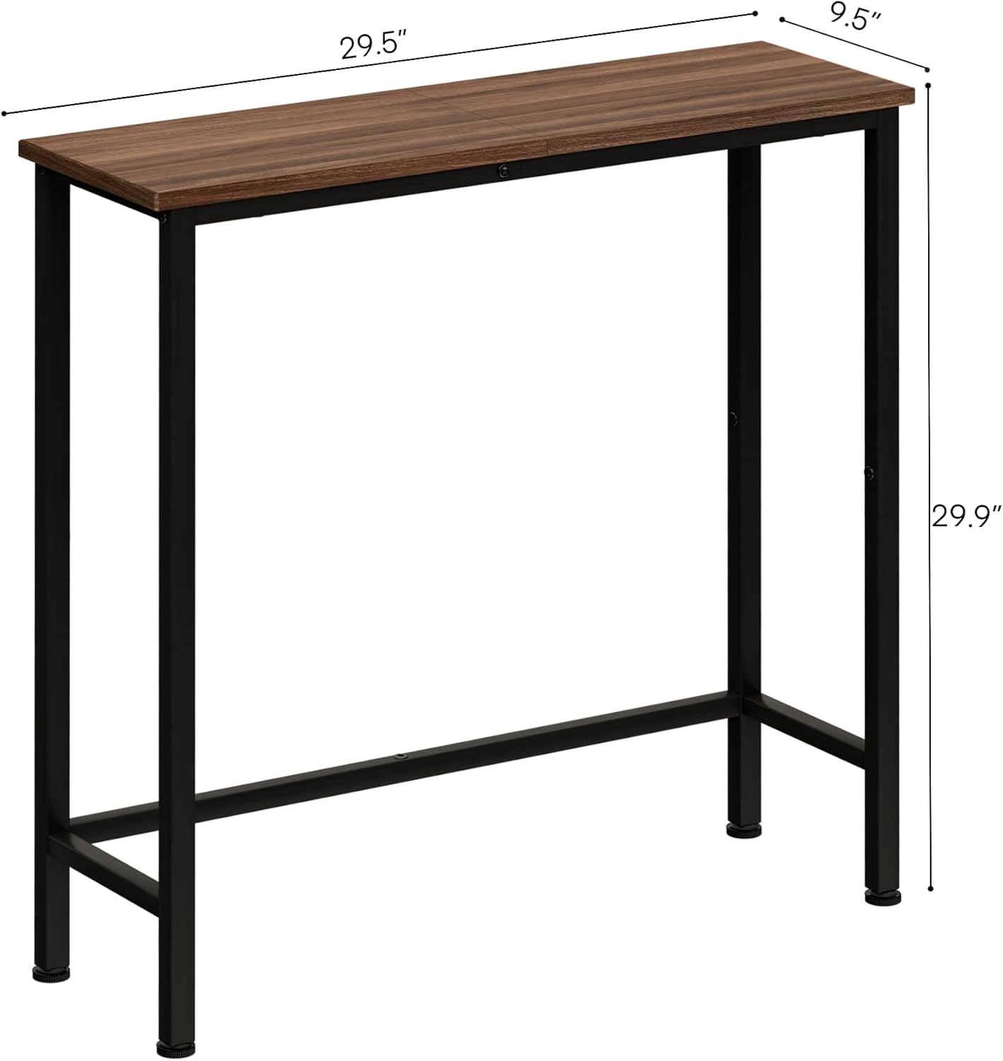 Narrow Console Table, 29.5" Small Entryway Table, Thin Hallway Tables, Slim Sofa Side Tables for Hallway, Living Room, Bedroom, Foyer, Wood-Grained Brown