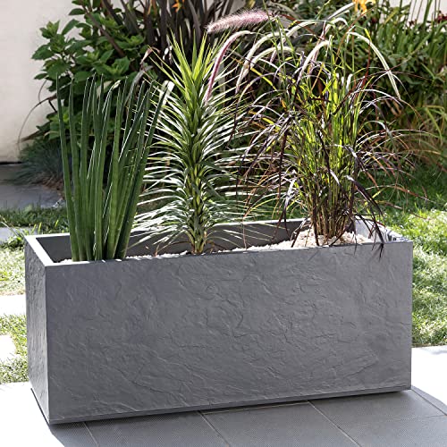 EDA PLASTIQUES Jardinere volcania 100 cm. 98 L, volcania, kiesel, 99,5 x 39,5 x 43,5 cm, 13731 G. GL X1