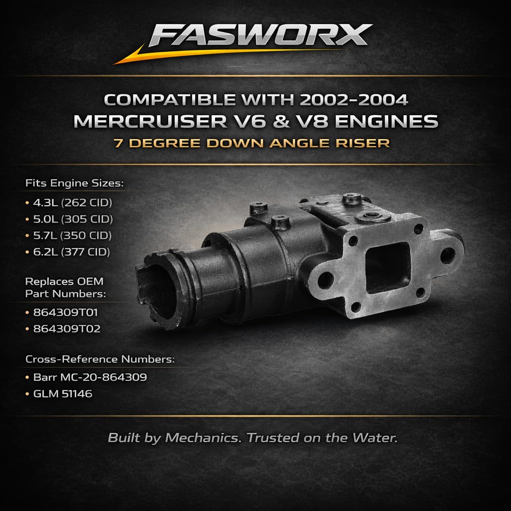 Amazon.com: FASWORX Exhaust Manifold & Riser Kit for MerCruiser