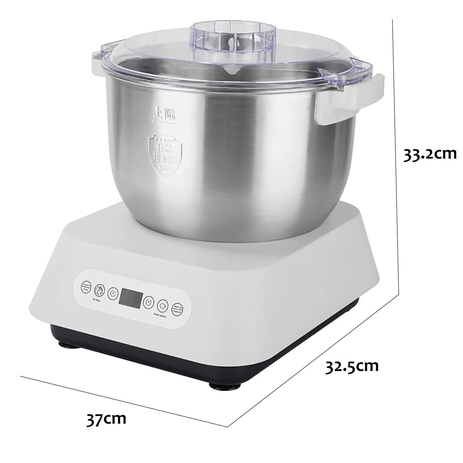 Impastatrice verticale, impastatrice elettrica, impastatrice a spirale per impieghi gravosi con funzione di fermentazione, timer intelligente, acciaio inox 304, impastatrice a due vie per fa